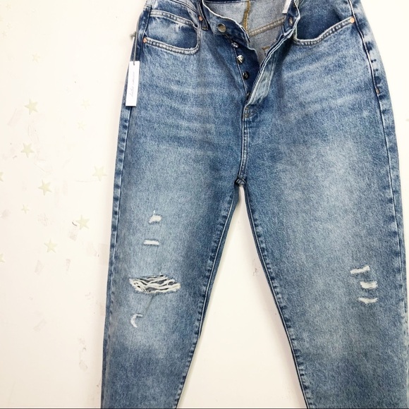 BETRO butterfly high-rise distressed tapered leg jeans - Picture 3 of 14